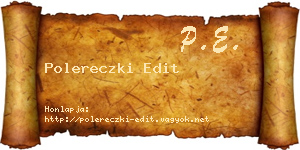 Polereczki Edit névjegykártya